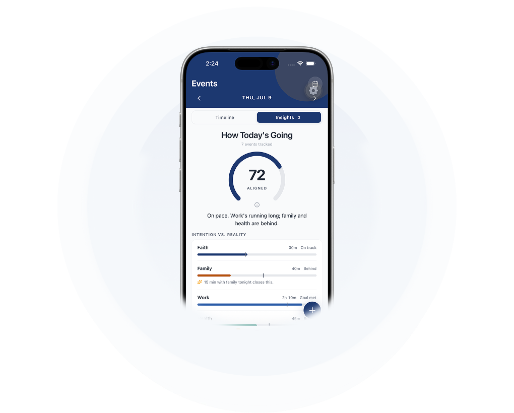 Today Matters app showing daily alignment insights